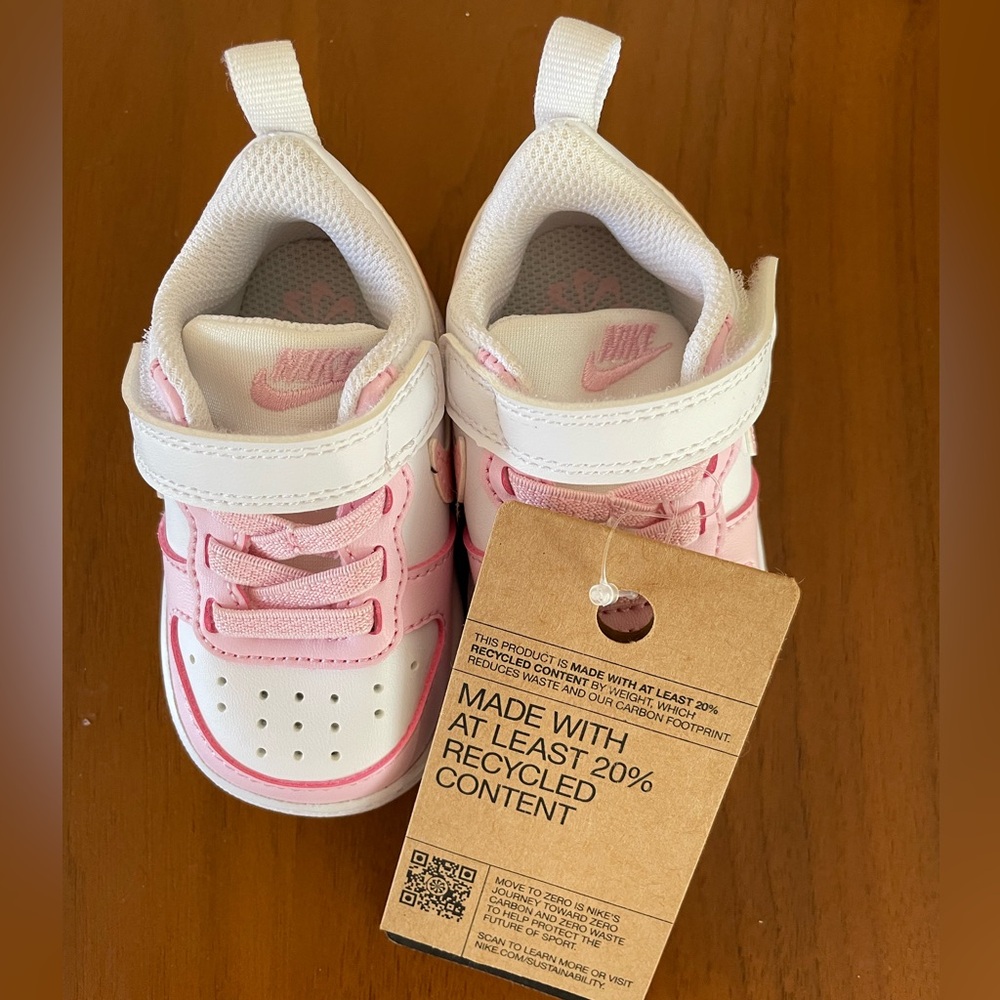NEW IN BOX Nike Court Borough Low Recraft toddler baby shoes, pink, size 3c.